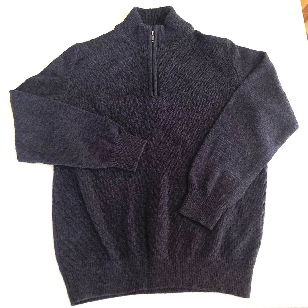 Calvin Klein Jeans  quarter zip pullover, blue, size Large